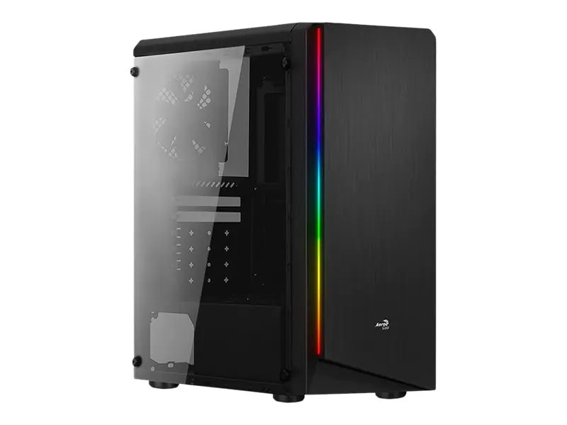 AeroCool Rift - Mid tower - ATX - Seitenteil mit Fenster (Acryl) - keine Spannungsversorgung (ATX) - Schwarz - USB/Audio