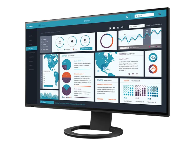EIZO FlexScan EV2795-BK - Mit FlexStand - LED-Monitor - 68.5 cm (27") - 2560 x 1440 - IPS - 350 cd/m² - 1000:1 - 5 ms - HDMI, DisplayPort, USB-C - Lautsprecher - Schwarz