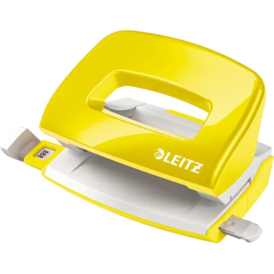 Leitz Locher NeXXt WOW Mini 8 cm 10 Bl. (80 g/m²) mit Anschlagschiene gelb
