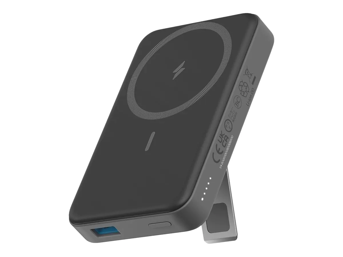 Anker MagGo 633 - Induktive Power Bank - Magnethalterung - 10000 mAh - 20 Watt - PD - 2 Ausgabeanschlussstellen (USB, 24 pin USB-C) - Interstellar Black - für Apple iPhone 12, 13, 14