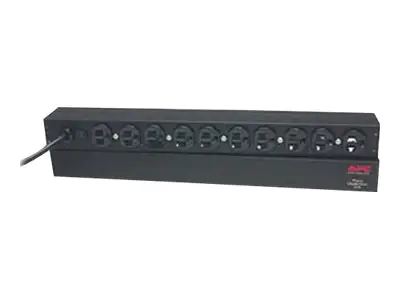 APC Basic Rack-Mount PDU - Steckdosenleiste (Rack - einbaufähig) - Wechselstrom 120 V - 1.8 kW - Eingabe, Eingang NEMA 5-15 - Ausgangsanschlüsse: 10 (NEMA 5-15) - 1U - 48.3 cm (19") - 3.7 m Schnur - Schwarz - für P/N: SMX1000C, SMX1500RM2UC, SMX1500RM2UCN