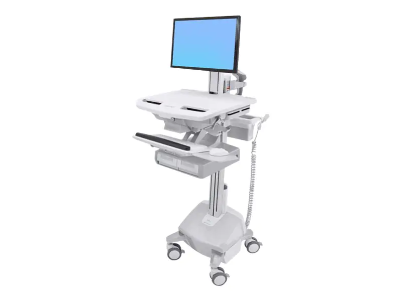 Ergotron Cart with LCD Pivot, LiFe Powered, 2 Drawers - Wagen - offene Architektur - für LCD-Display / PC-Ausrüstung - verriegelbar - Aluminium, verzinker Stahl, hochwertiger Kunststoff - Bildschirmgröße: bis zu 55,9 cm (bis zu 22 Zoll) SV44-13A2-2