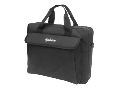 Manhattan London Laptop Bag 14.1", Top Loader, Black, LOW COST, Accessories Pocket, Shoulder Strap (removable), Notebook Case, Three Year Warranty - Notebook-Tasche - 35.8 cm (14.1") - Schwarz
