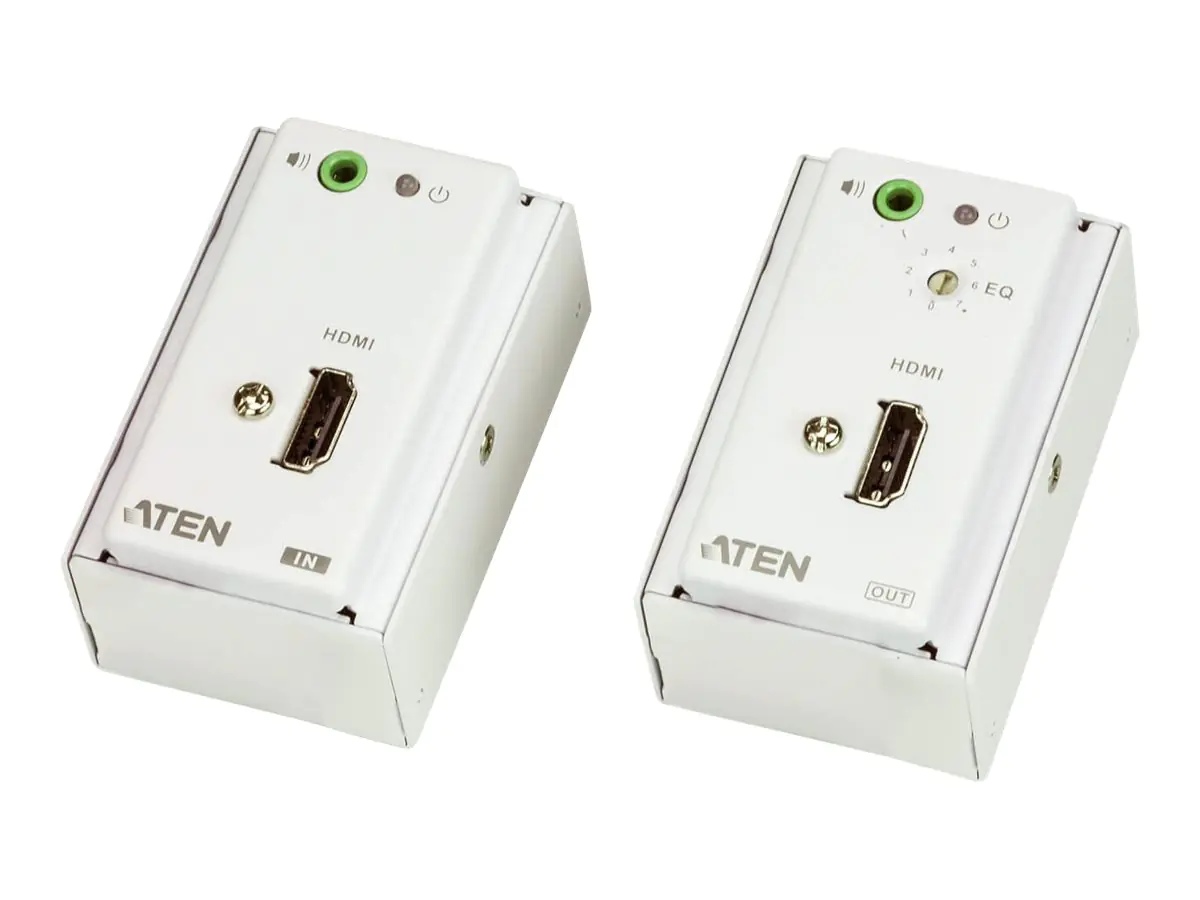 ATEN VanCryst VE807 HDMI/Audio Cat 5 Extender with MK Wall Plate, Transmitter & Receiver - Erweiterung für Video/Audio - HDMI - bis zu 60 m