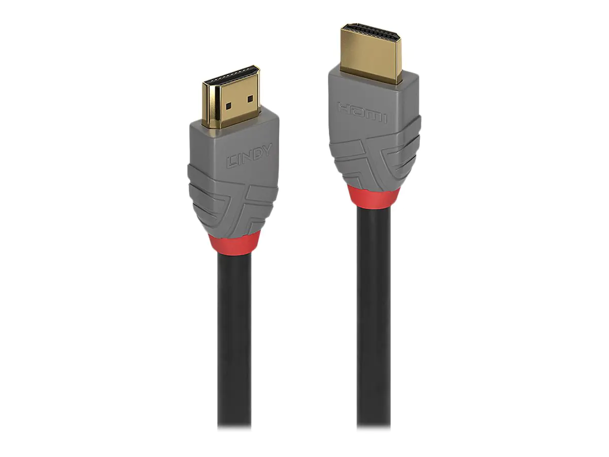 Lindy Anthra Line - Ultra High Speed - HDMI-Kabel mit Ethernet - HDMI männlich zu HDMI männlich - 2 m - Dreifachisolierung - Schwarz - rund, Dolby DTS-HD Master Audio-Unterstützung, Dolby TrueHD-Unterstützung, unterstützt 8K 120 Hz (7680 x 4320), unterstü