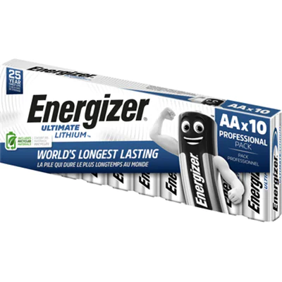 Energizer Ultimate Lithium, Einwegbatterie, AA, Lithium, 1,5 V, 10 Stück(e), -40 - 60 °C 639753