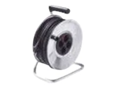 Bachmann - Verlängerungsrolle - Wechselstrom 250 V - Ausgangsanschlüsse: 4 (Stromversorgung) - 50 m Schnur - Silber