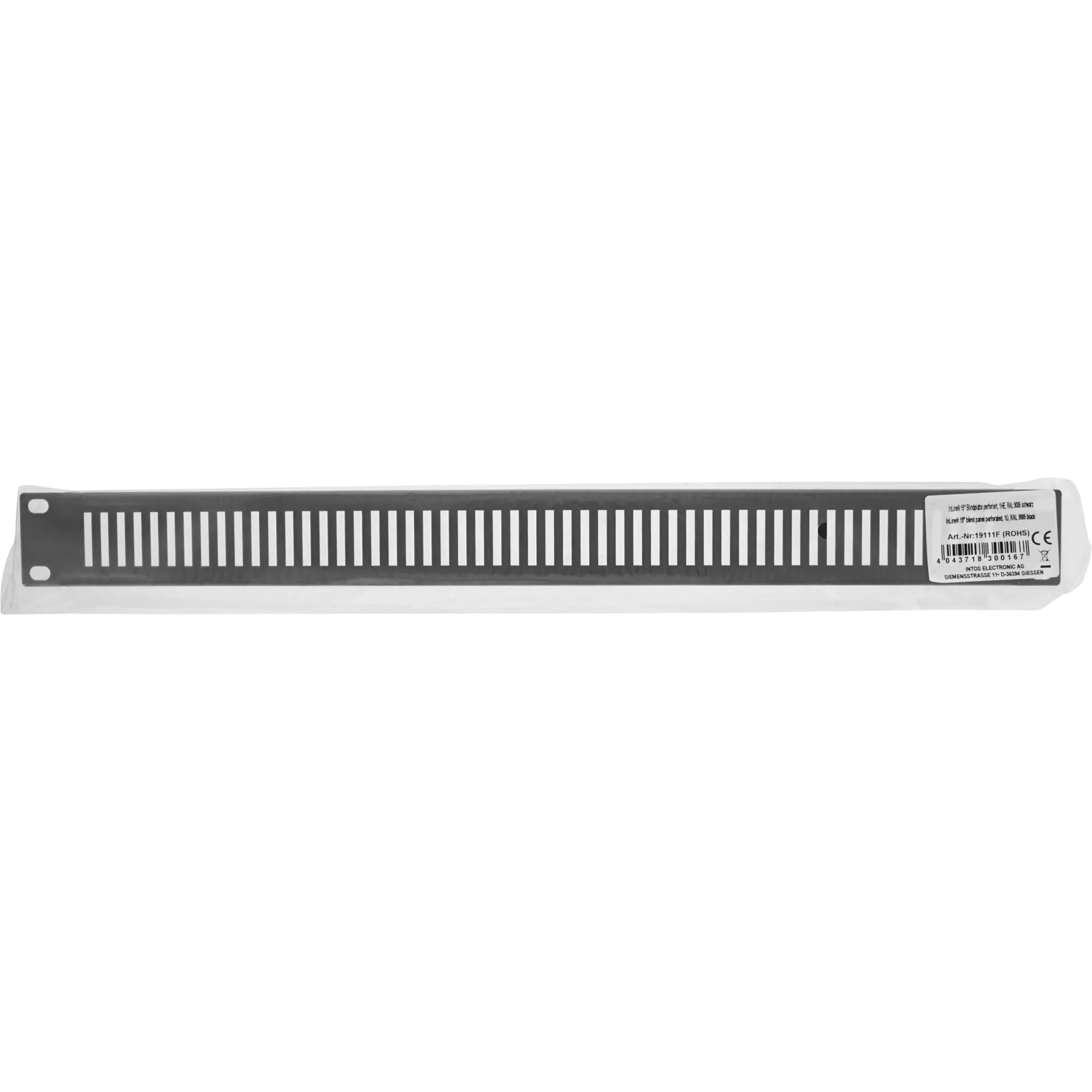 InLine 19" Blindplatte perforiert - 2 HE - RAL 9005 schwarz 19111H
