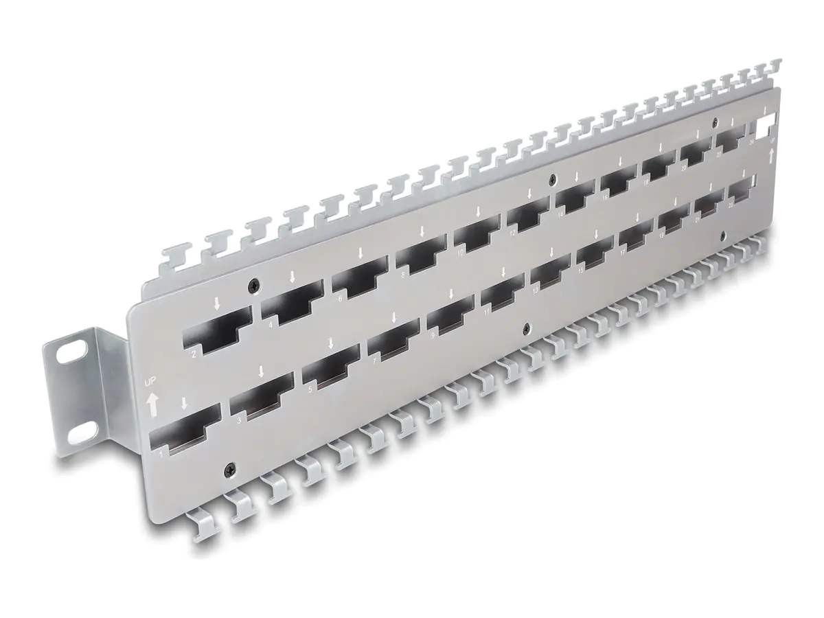 Delock Verlegetafel für Rack-Kabelmanagement - für Netzwerkkabelverbinder mit LSA-Anschluss, Metall - geeignet für Wandmontage - 1U - 48.3 cm (19") 67070