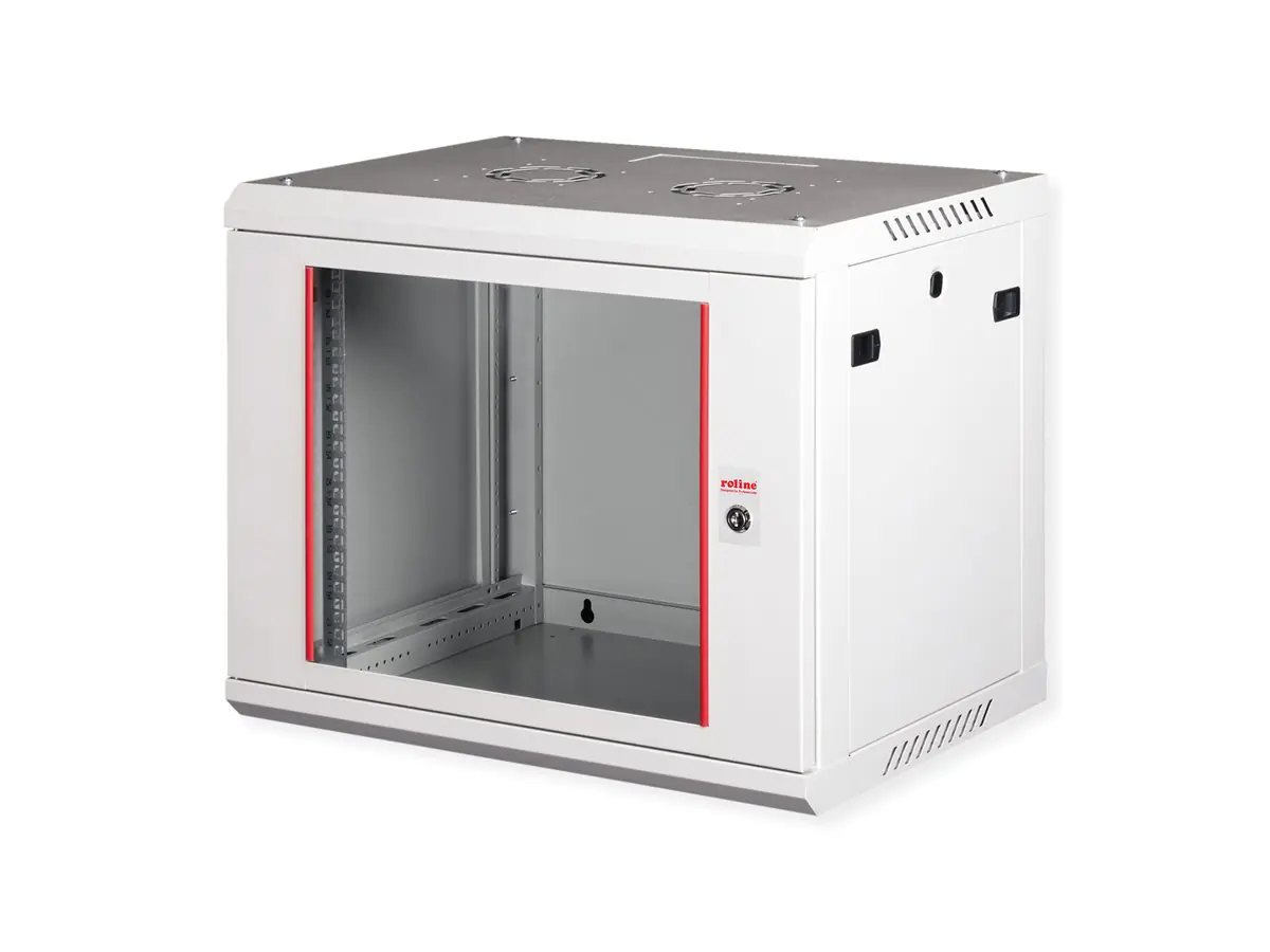 ROLINE Basic Plus - Gehäuse Netzwerkschrank - 600x450 BxT - geeignet für Wandmontage - RAL 7035, Hellgrau - 9U - 48.3 cm (19") 26.21.0124