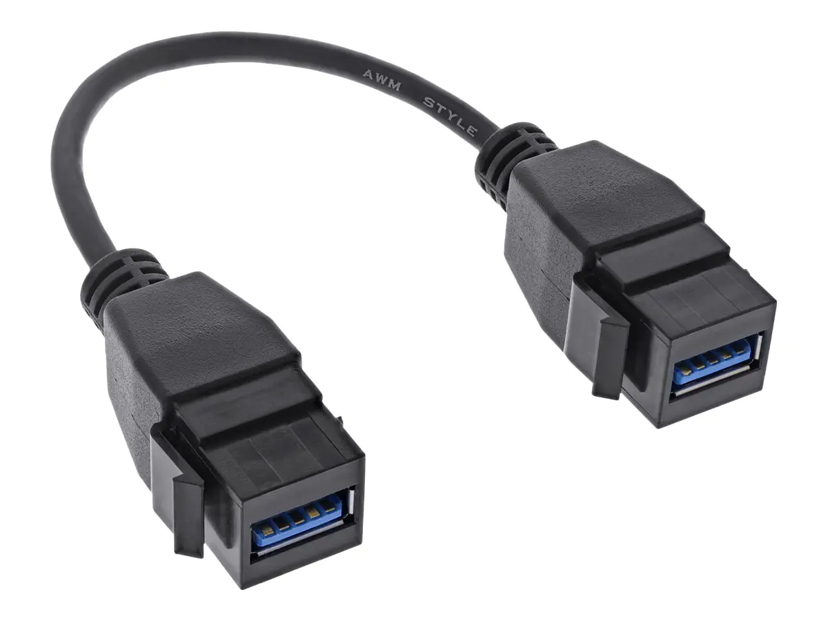 InLine - USB-Verlängerungskabel - USB Typ A (W) Keystone zu USB Typ A (W) Keystone - USB 3.2 Gen 1 - 20 cm
