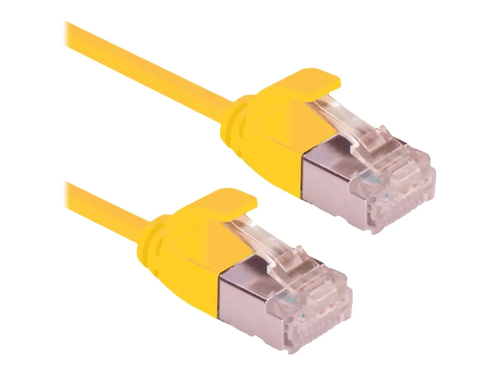 Roline DataCenter - Patch-Kabel - RJ-45 (M) zu RJ-45 (M) - 30 cm - U/FTP - CAT 6a - halogenfrei, geformt, ohne Haken, verseilt, 10 Gigabit Ethernet - Gelb, Pantone 135C