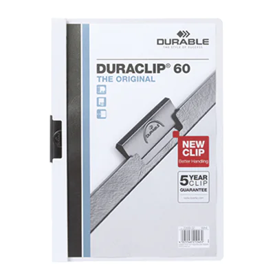 DURABLE Klemmmappe DURACLIP 60 220902 DIN A4 Hartfolie weiß