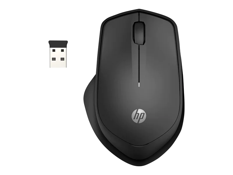 HP Silent 280M - Maus - kabellos - kabelloser Empfänger (USB) - Jet Black - für OMEN by HP Laptop 15; ENVY Laptop 13, 15; Laptop 14; Pavilion x360 Laptop