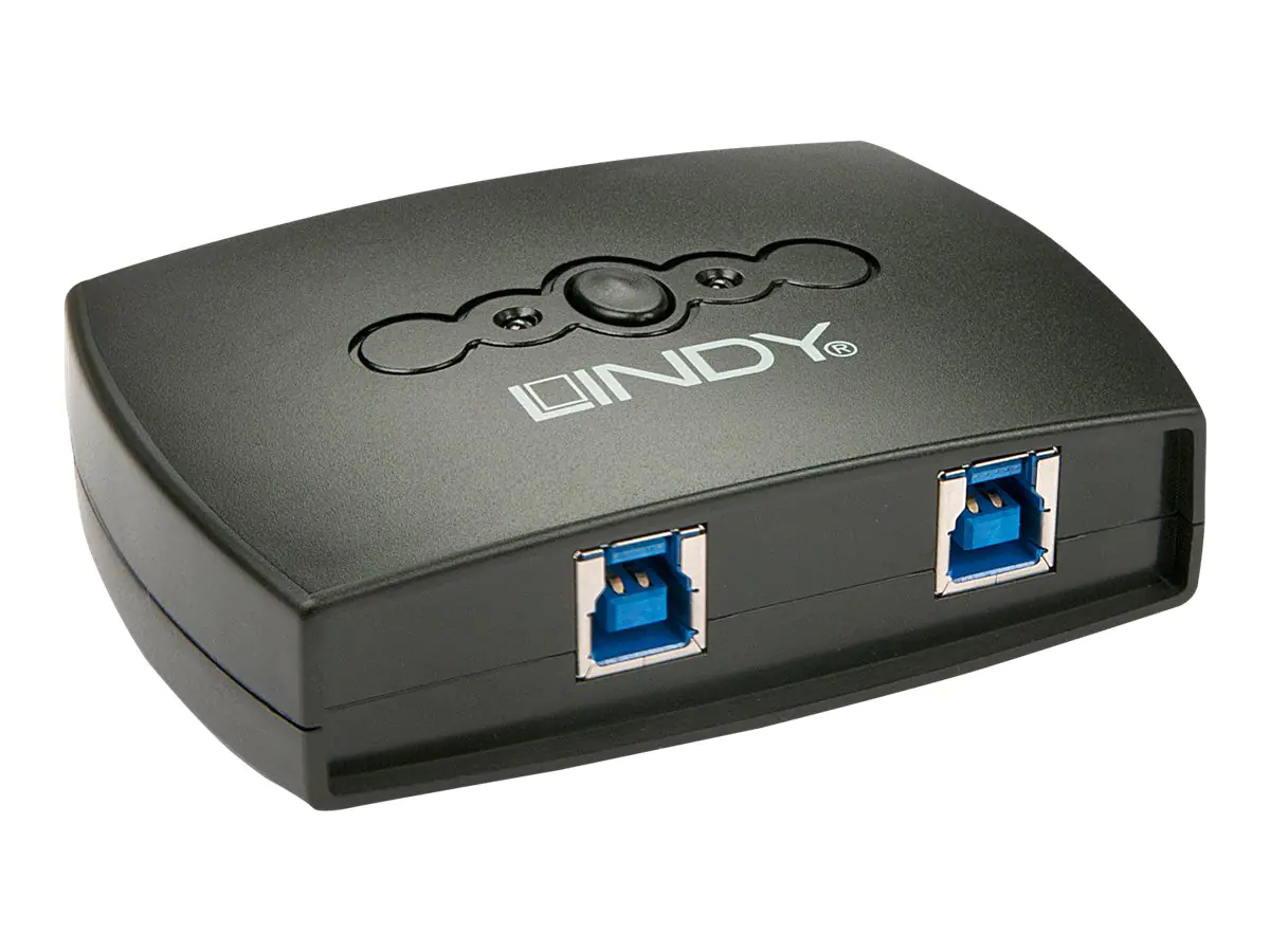 Lindy 2 Port USB 3.0 Switch - USB-Umschalter für die gemeinsame Nutzung von Peripheriegeräten - 2 x SuperSpeed USB 3.0 - Desktop