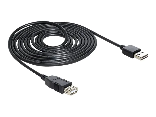 Delock EASY-USB - USB-Verlängerungskabel - USB (W) zu USB (M) - USB 2.0 - 5 m - Schwarz