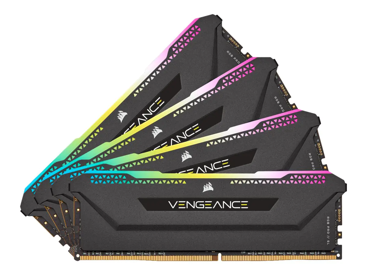 CORSAIR Vengeance RGB PRO SL - DDR4 - Kit - 64 GB: 4 x 16 GB - DIMM 288-PIN - 3200 MHz / PC4-25600 - CL16 - 1.35 V - ungepuffert - non-ECC - Schwarz