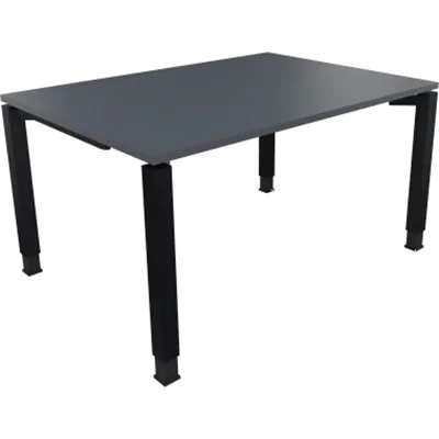 Schreibtisch Vierfuß Quadratrohr B1400xT1000xH680-820 an/Lavagrau