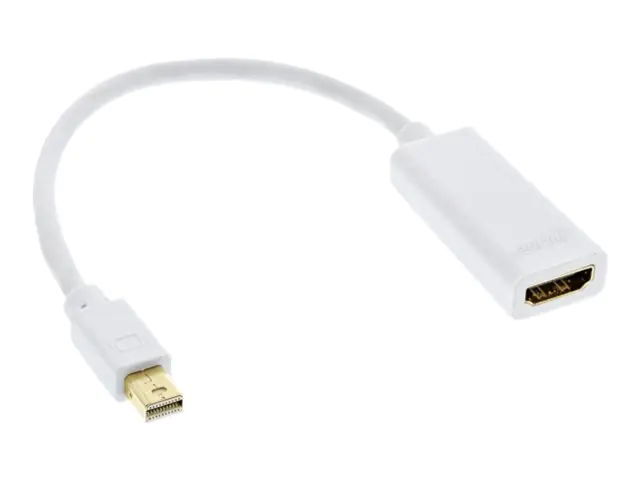 InLine - Adapterkabel - Mini DisplayPort männlich zu HDMI weiblich - 15 cm - Dreifachisolierung - weiß - passiv, 4K Unterstützung