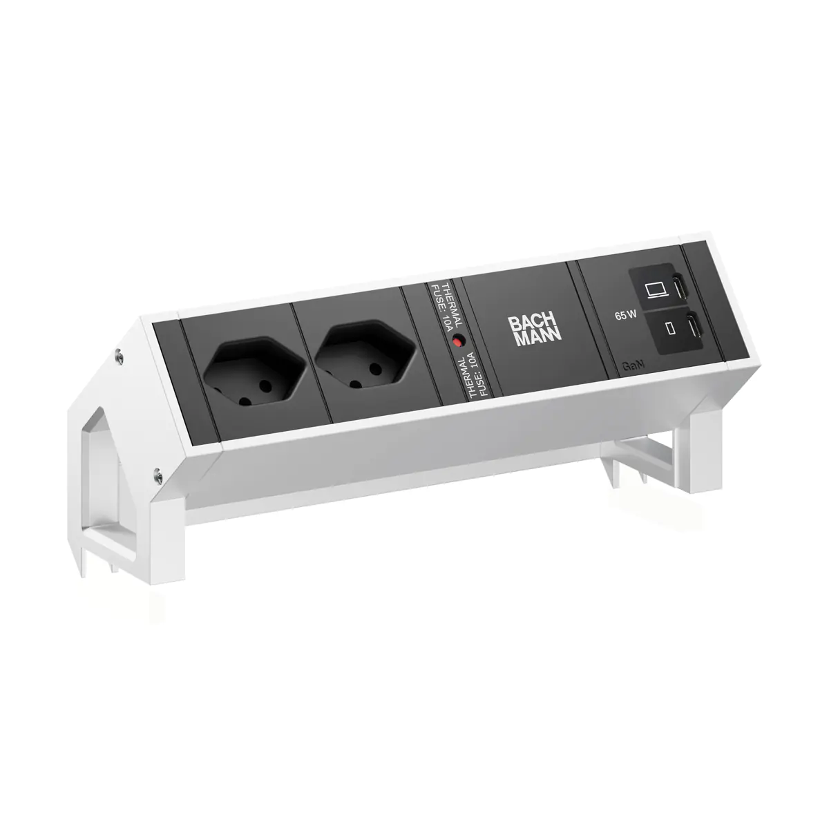 Bachmann DESK2 2xCH 90° 1xUSB C/C 65W INOX - Zubehör Stromversorgung