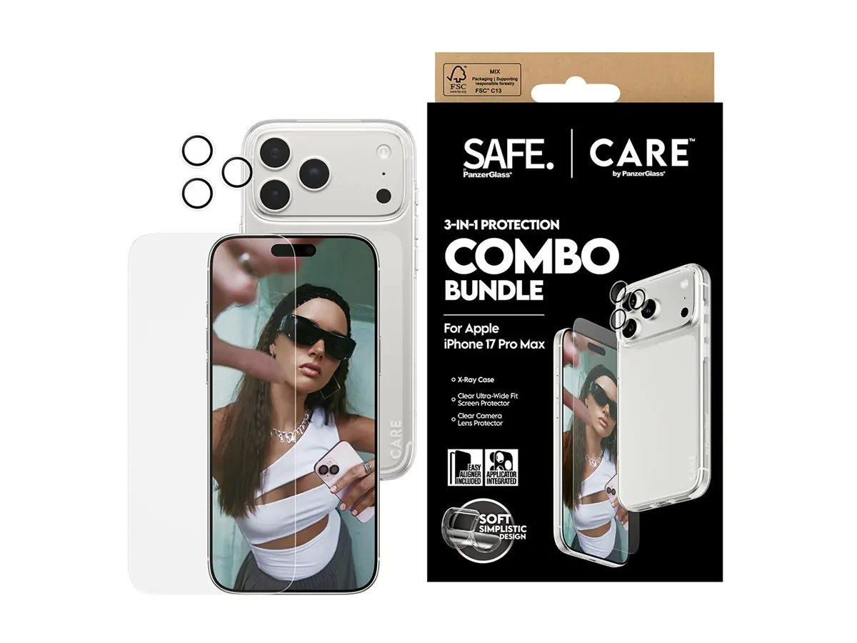 PanzerGlass SAFE CARE by 3-in-1 Fashionable Combo Bundle iPhone 17 Pro
