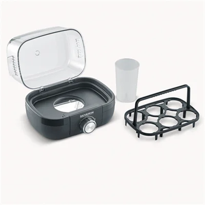 SEVERIN Eierkocher 420W 1-6 Eier inkl. Messbecher mit Eierstecher Edelstahl/Kunststoff schwarz/silber