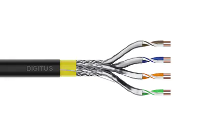 DIGITUS CAT 7A S/FTP Datenkabel - Erdverlegekabel, 1000 m Trommel, Simplex, PE