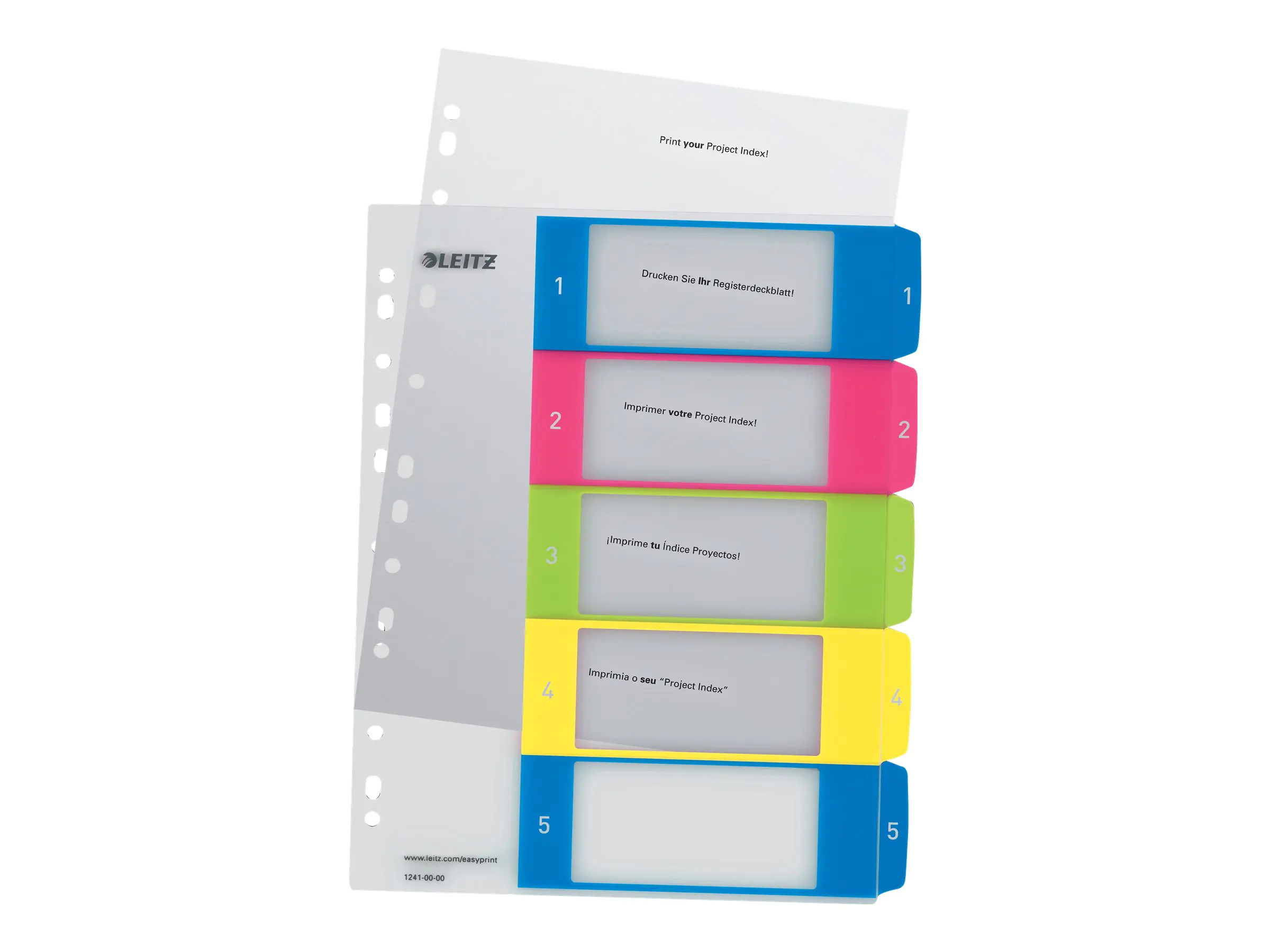 Esselte Leitz WOW A4+ - Trennelement - 5 Teile - vorgedruckt: 12410000