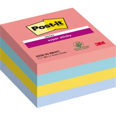 Post-it® Super Sticky Würfel Rainbow Collection f.sor. 440Bl.