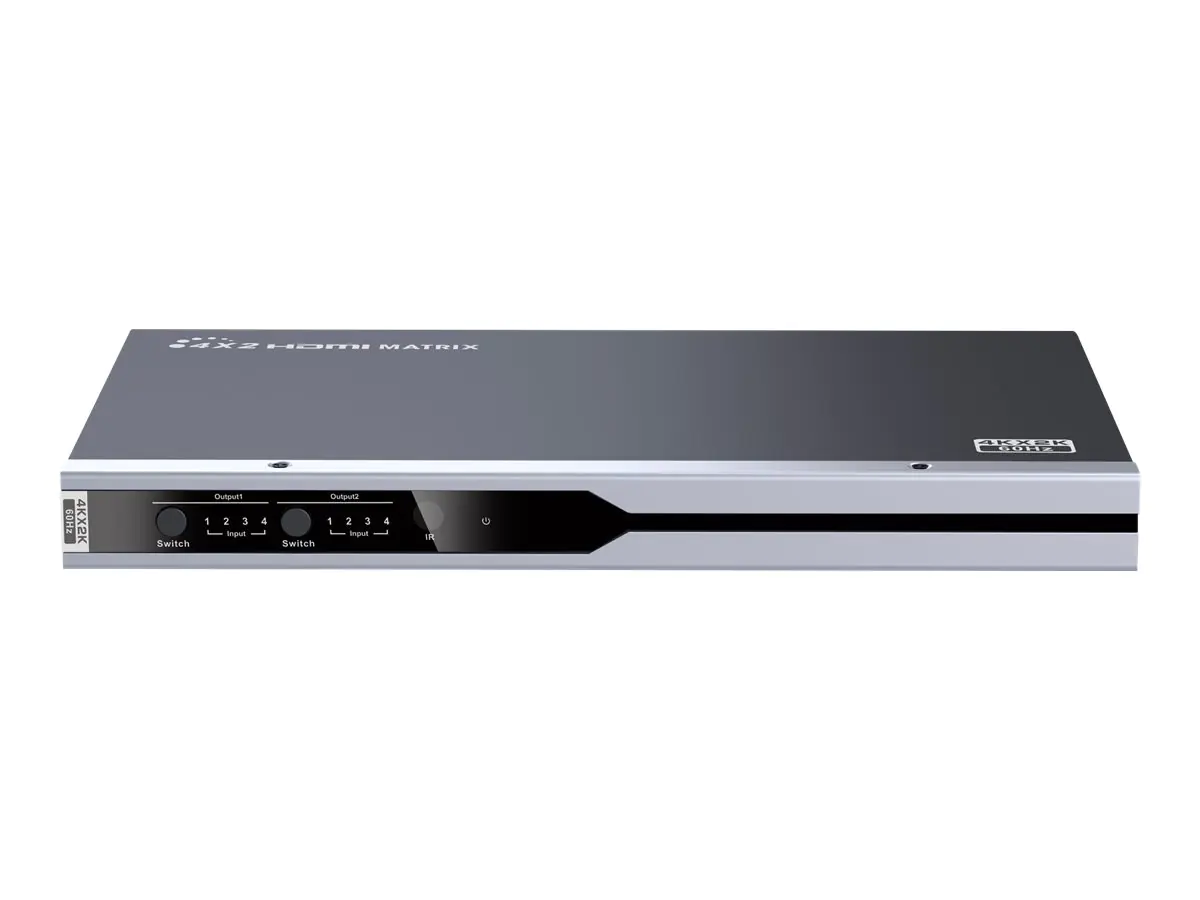 TECHly 4x2 HDMI2.0 Matrix Switch - Video/Audio-Schalter - Desktop, wandmontierbar