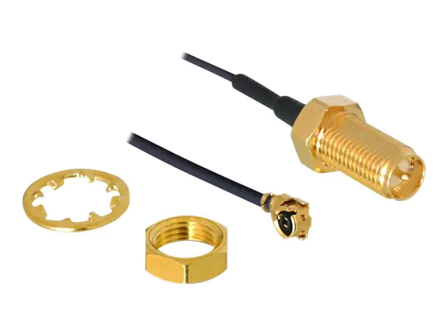Delock HF Antenna Connection for Installation - Antennenkabel - I-PEX (M) zu RP-SMA (W) - 35 cm - Schwarz