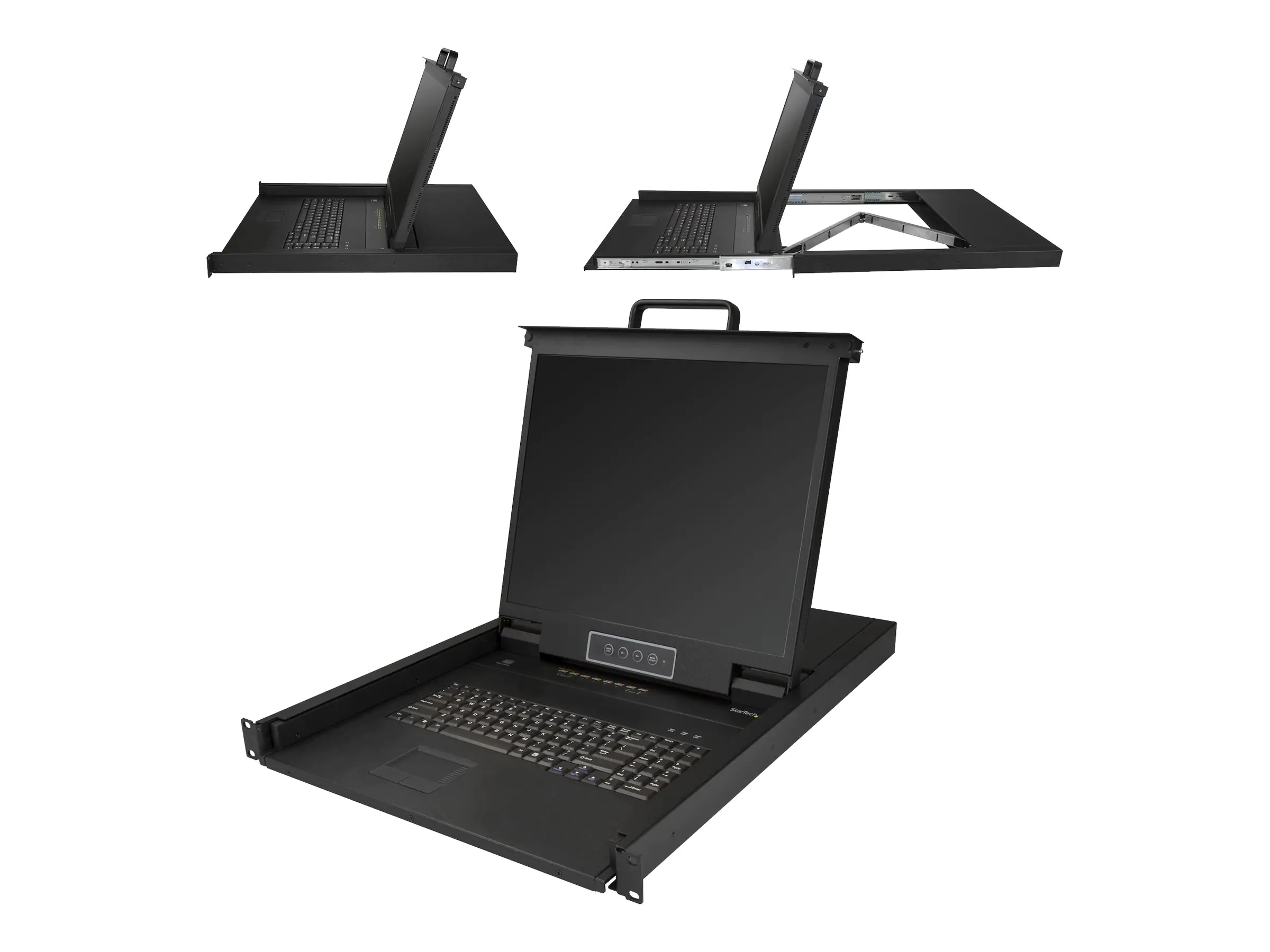 StarTech.com StarTech 8 Port Rack KVM Konsole mit 1,8 m Kabeln - US Tastatur(QWERTY), Integrierter KVM Switch mit 19" LCD Monitor - 1HE LCD KVM Konsole - OSD KVM - 50.000 MTBF - USB + VGA(RKCONS1908K) - KVM-Konsole mit KVM-Switch - 8 Anschlüsse - PS
