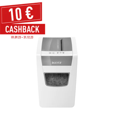 LEITZ IQ Aktenvernichter Slim Office S P-4 Papier, Büroklammern, Heftklammern Partikelschnitt 14 Bl. (70 g/m²) weiß