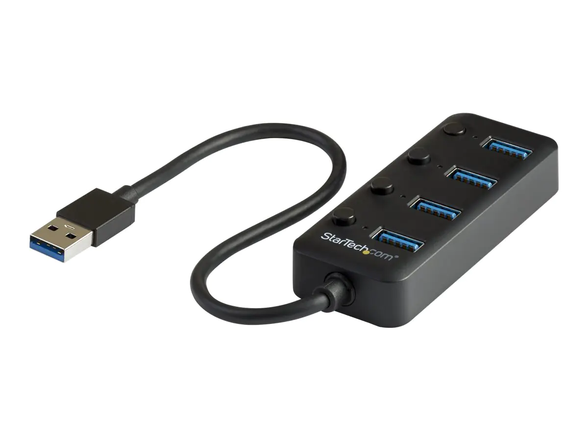 StarTech.com Startech 4 Port USB 3.0 Hub - 4x USB-A mit individuellen An/Aus-Schaltern HB30A4AIB