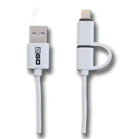 ACV 2 in 1 USB Datenkabel-weiss-100cm für Micro-USB & Apple