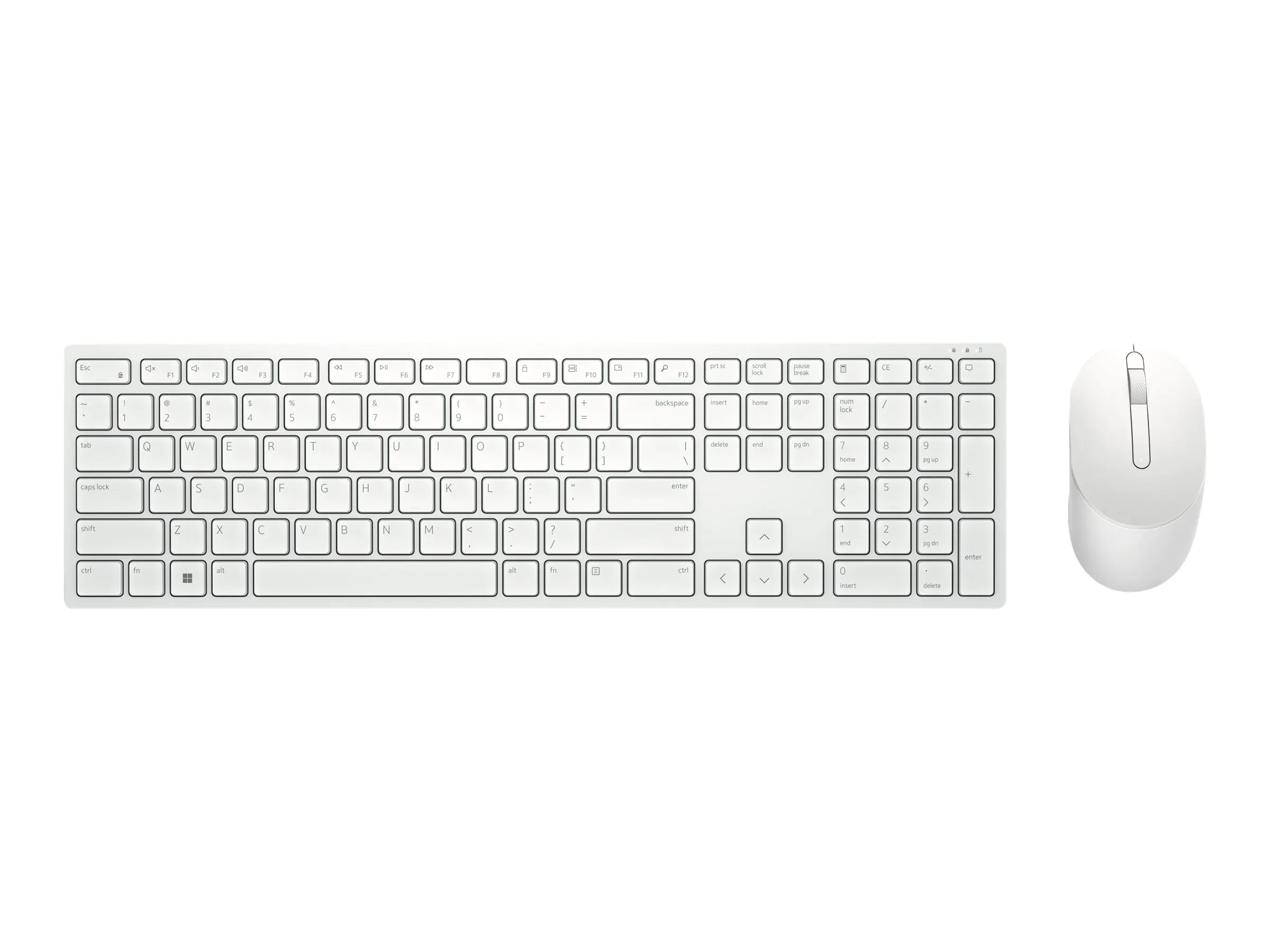 Dell Pro KM5221W - Tastatur-und-Maus-Set - kabellos - 2.4 GHz - QWERTZ - Deutsch - weiß