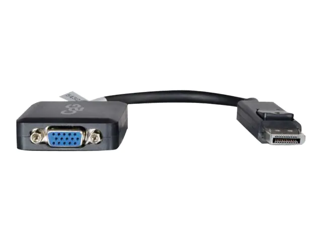C2G 20cm DisplayPort to VGA Adapter Converter - DP Male to VGA Female - Black - VGA-Adapter - DisplayPort (M) zu HD-15 (VGA) (W) - 20 cm - eingerastet - Schwarz