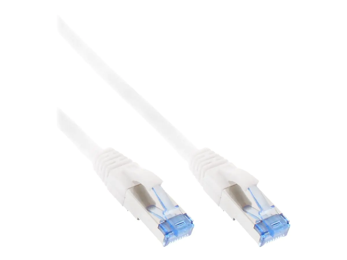 InLine - Patch-Kabel - RJ-45 (M) zu RJ-45 (M) - 30 cm - SFTP, PiMF - CAT 6a - halogenfrei, ohne Haken - weiß