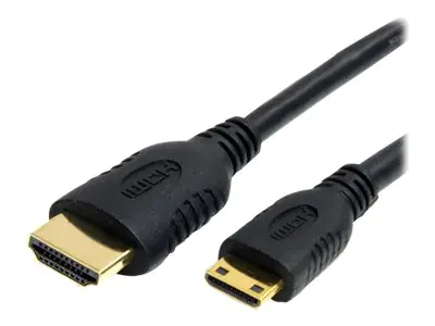 StarTech 1 ft High Speed HDMI Cable with Ethernet - HDMI to HDMI Mini- M/M (HDMIACMM1) - HDMI-Kabel mit Ethernet - HDMI männlich zu mini HDMI männlich - 30 cm - abgeschirmt - Schwarz