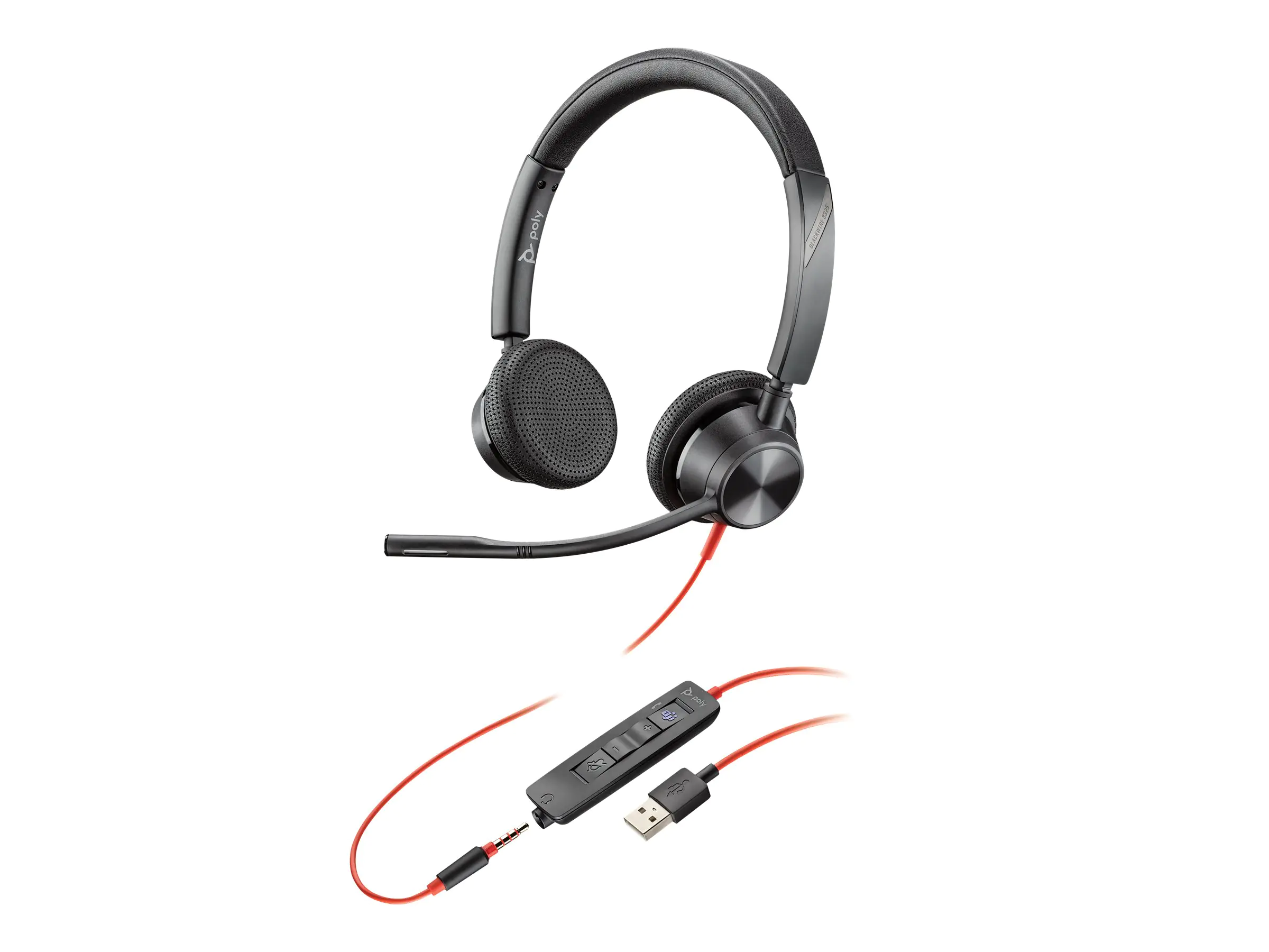 Poly Blackwire 3325 - 3300 Series - Headset - On-Ear - kabelgebunden - USB, 3,5 mm Stecker