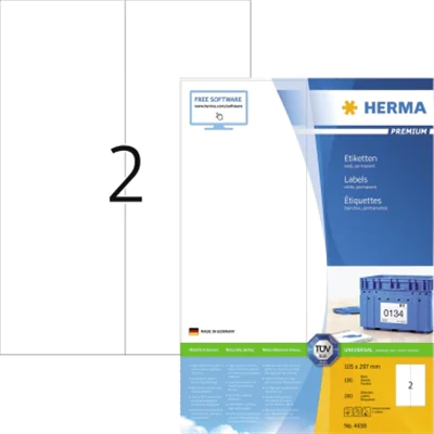 HERMA Etikett Premium 4658 105x297mm weiß 200 St./Pack.