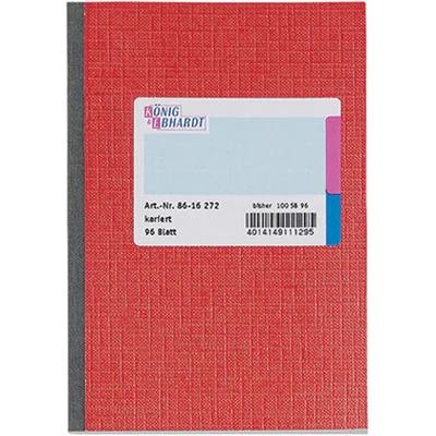 König & Ebhardt Kladde 8616272 DIN A6 kariert 96Blatt rot