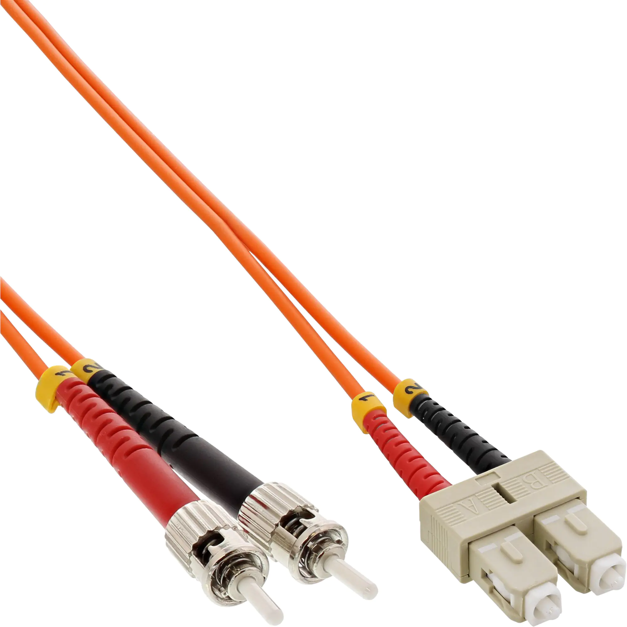 InLine - Patch-Kabel - SC multi-mode (S) zu ST multi-mode (S) - 0.5 m - Glasfaser - Duplex - 50/125 Mikrometer - OM2 - halogenfrei - orange