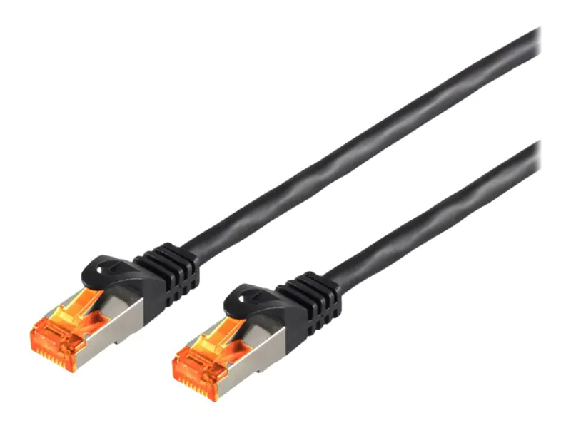 Helos - Patch-Kabel - RJ-45 (M) zu RJ-45 (M) - 10 m - SFTP - CAT 6a - im Freien, ohne Haken - Schwarz