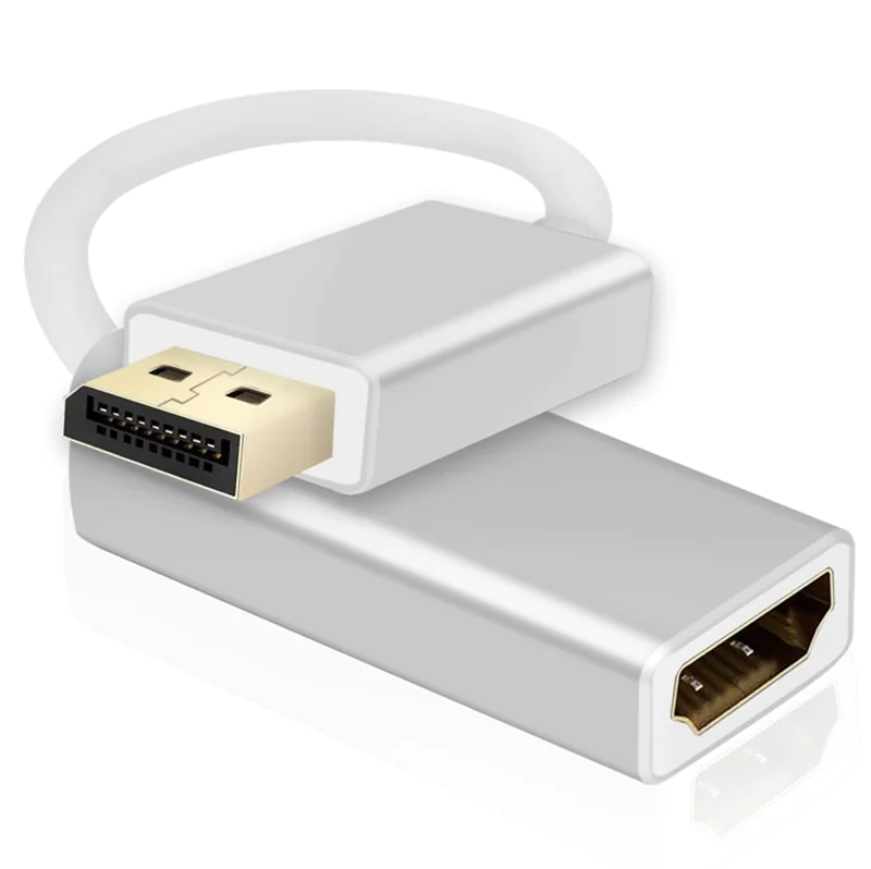 Helos Premium - Videoadapter - DisplayPort männlich zu HDMI weiblich - Silber - 4K Unterstützung