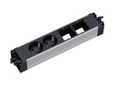 Bachmann STEP ALU - Steckdosenleiste - Eingabe, Eingang GST18i3 - Ausgangsanschlüsse: 2 - Deutschland - Schwarz, Aluminium