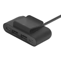 Belkin BoostCharge - Ladesteifen - 4 Ausgabeanschlussstellen (2 x USB-C, 2 x USB) - Schwarz