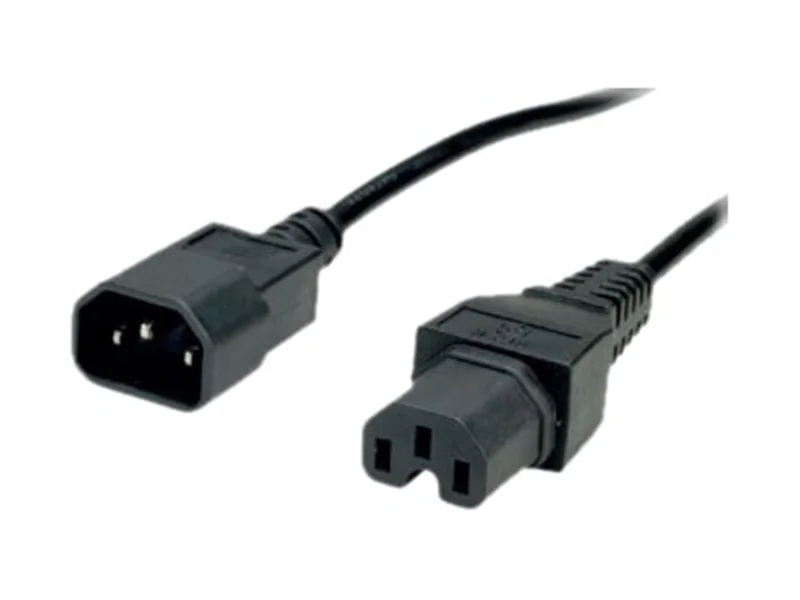 VALUE - Spannungsversorgungs-Verlängerungskabel - IEC 60320 C14 zu IEC 60320 C15 - 250 V - 10 A - 3 m - Schwarz