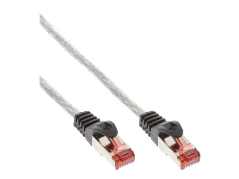 InLine - Patch-Kabel - RJ-45 (M) zu RJ-45 (M) - 50 m - Paare in Metallfolie (PiMf) - CAT 6 - geformt - durchsichtig