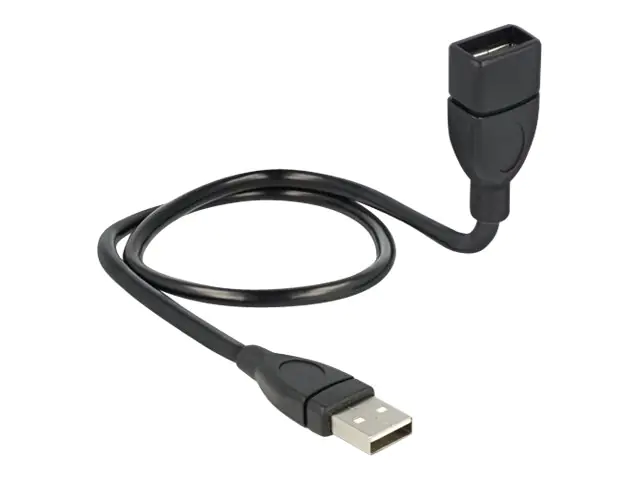 Delock ShapeCable - USB-Verlängerungskabel - USB (W) zu USB (M) - 50 cm - Schwarz